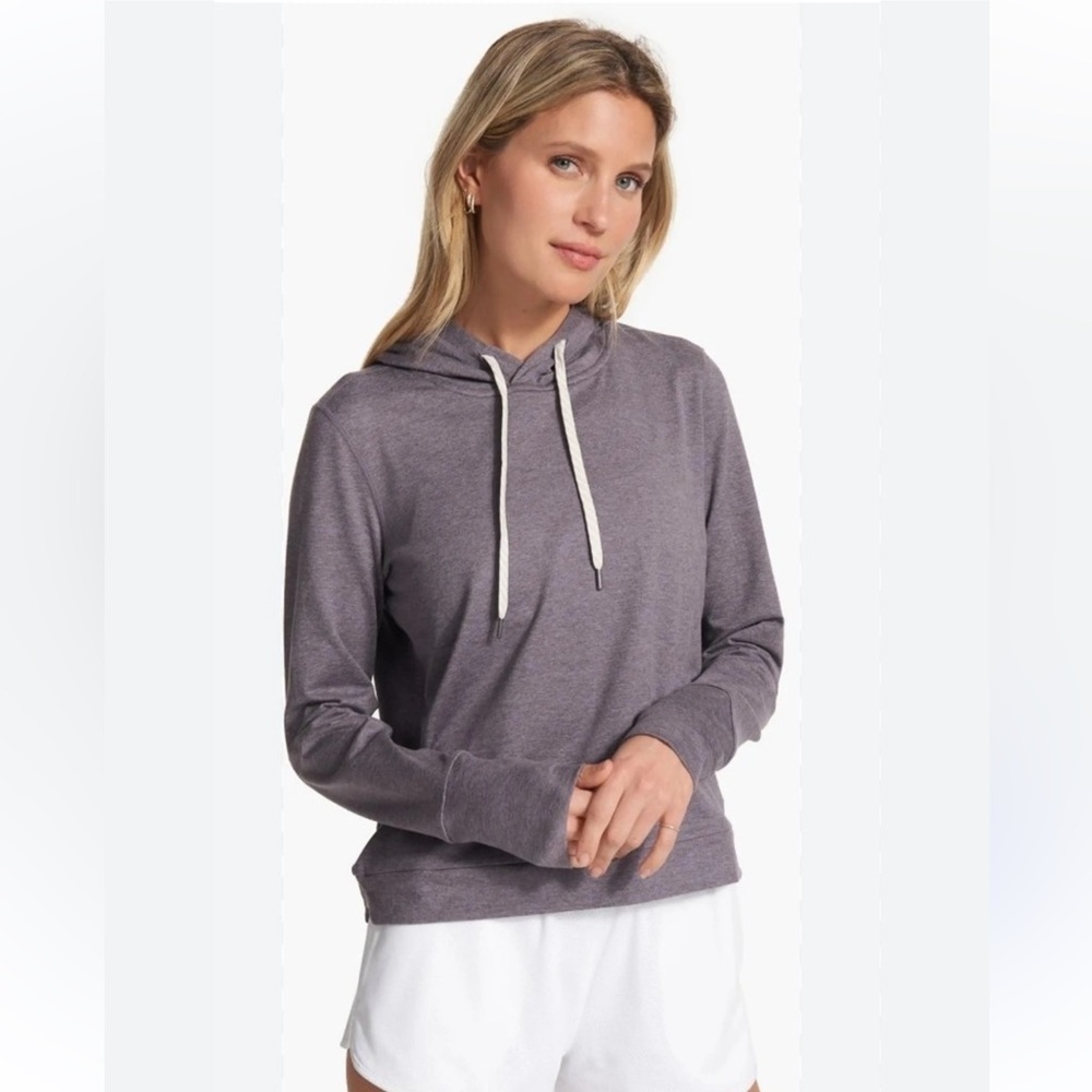 Vuori Heather Pullover Hoodie with Cream Drawstrings